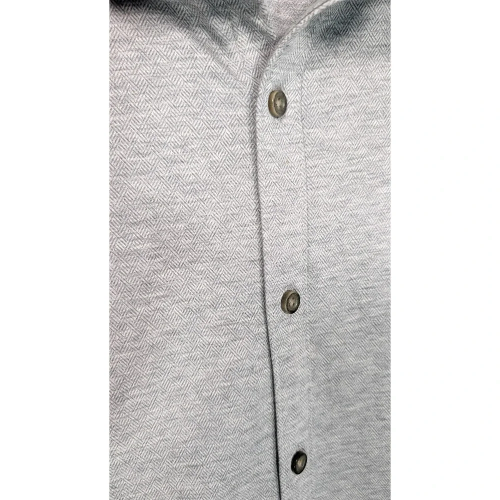Hart Schaffner Marx Men's Gray Knit Button Down Shirt‎ Size XL - Picture 2 of 4